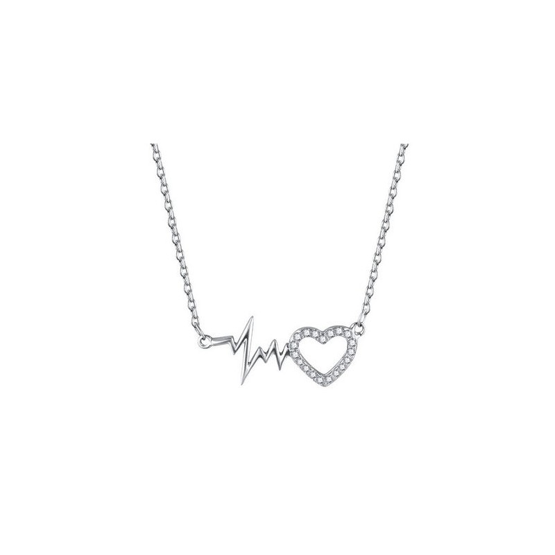 Naszyjnik kolia linia życia i serce, srebro 925, łańcuszek 45cm